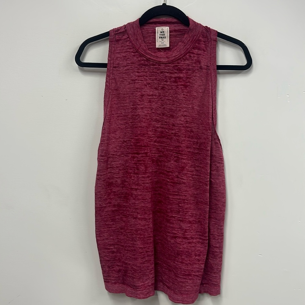 We the free magenta burnout tank M